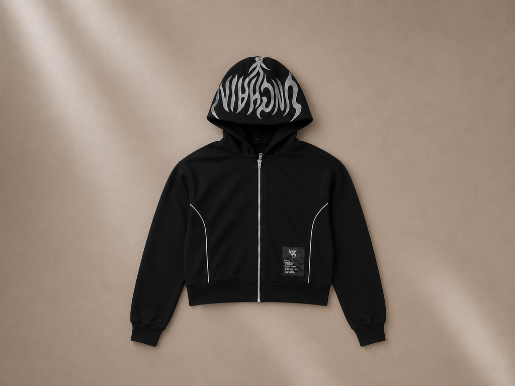 Signature Cropped Zip Hoodie