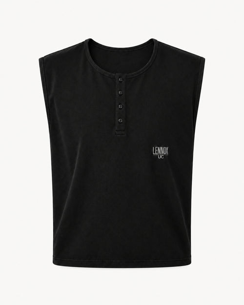 HENLEY SLEEVELESS TOP